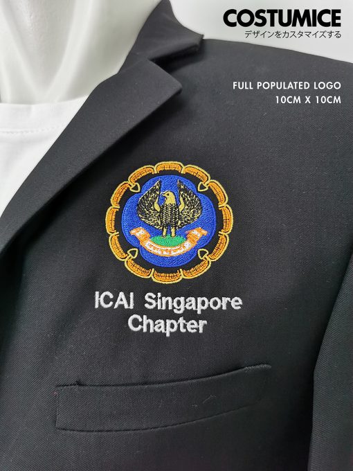 Fast Embroidery Service Singapore Costumice Design Full Populated Logo 10Cm