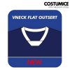 Sublimation Printing T Shirt Collar Vneck Flat Outsert Costumice Design