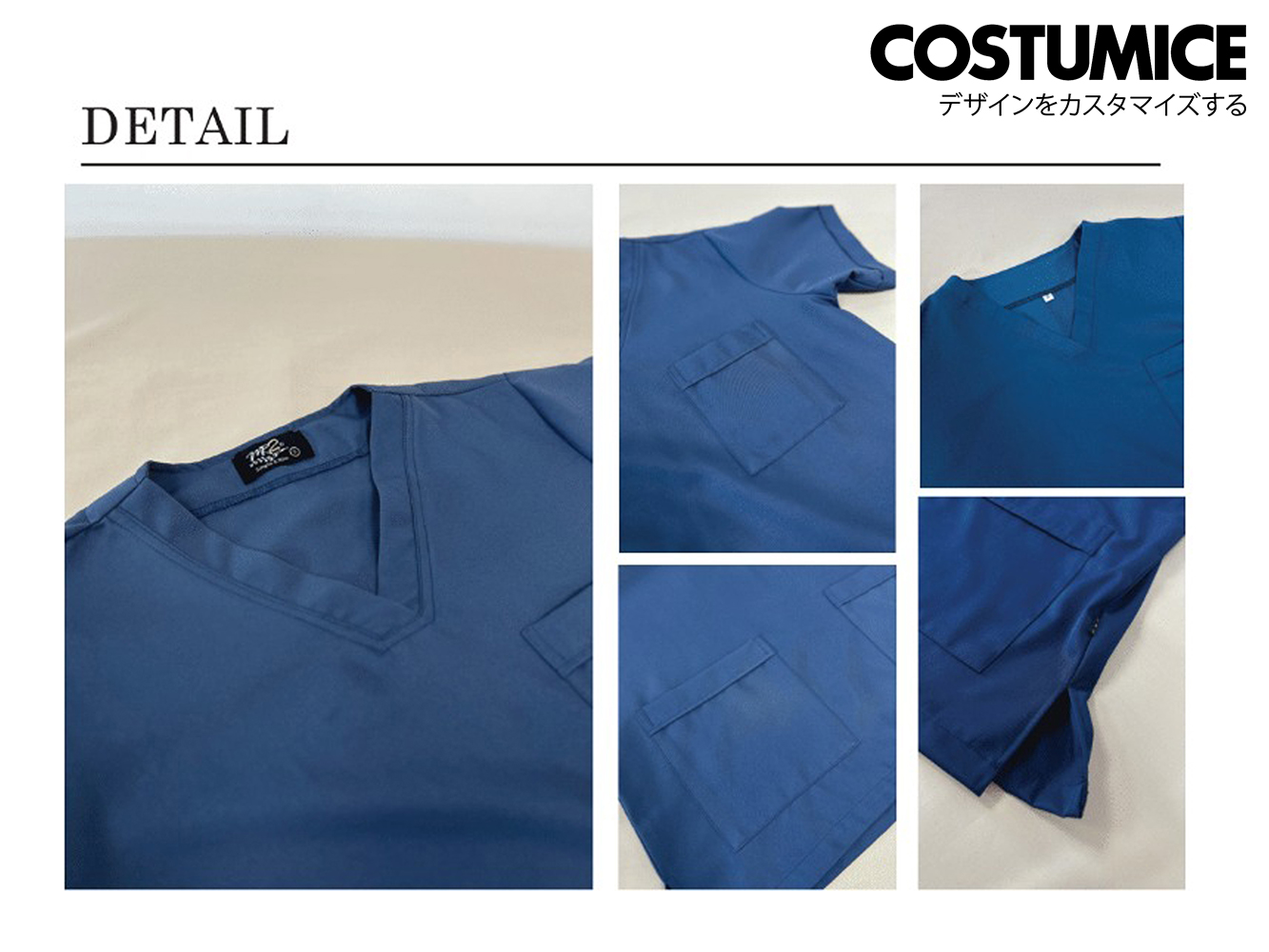 Unisex /Ladies Medical Scrub Set And Unisex Medical Scrub Top (Mr2 Mt-557/ Mt-657/ Mt-857) 4 Mr2 Mt-857 Unisex Medical Scrub Top Detail
