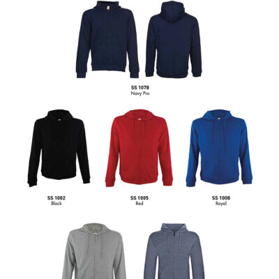 Unisex Full Zip Hoodie 65% Polyester 35% Cotton @250Gsm (Oren Sport Ss10) 7 Oren Sport Ss10 Unisex Full Zip Hoodie 2026 Color Options X Costumice Design
